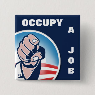 Badge Carré 5 Cm Occupez un travail
