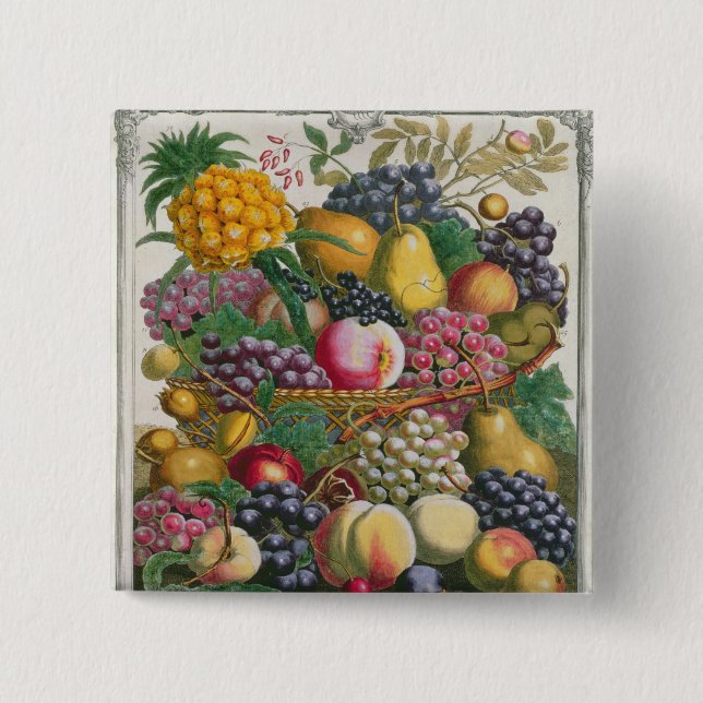 Badge Carré 5 Cm Octobre, de 'douze mois de fruits (Devant)