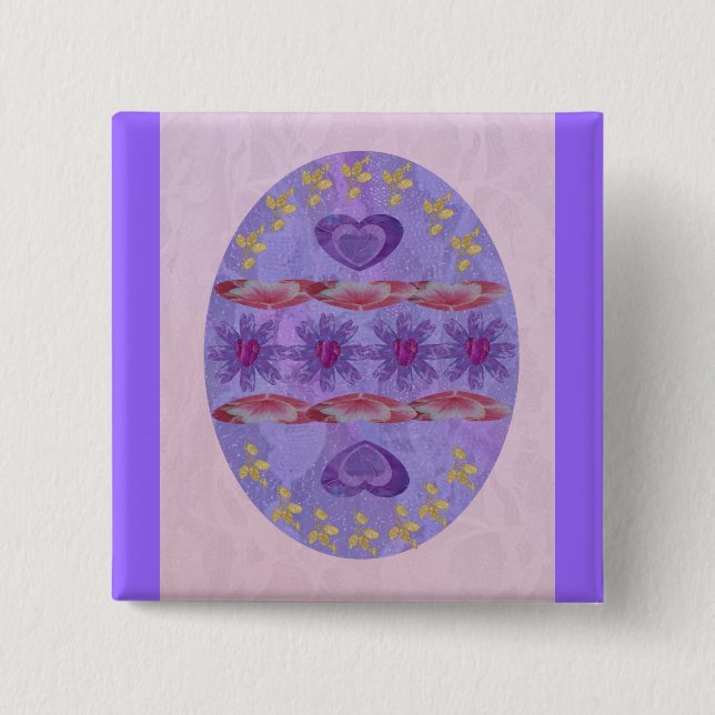 Badge Carré 5 Cm Oeuf de pâques 2011 (Devant)