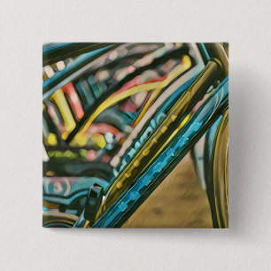 Badge Carré 5 Cm OEuvre cycliste