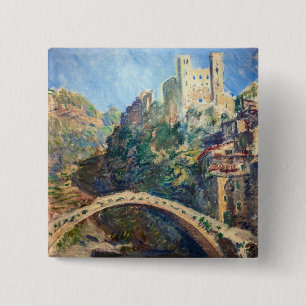 Badge Carré 5 Cm OEuvre d'art Claude Monet - Le Château de Dolceacq