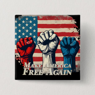 Badge Carré 5 Cm Œuvre d'art Make America Free Again