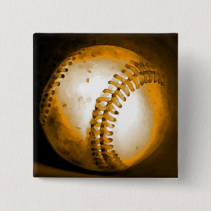 Badge Carré 5 Cm Oeuvre De Baseball