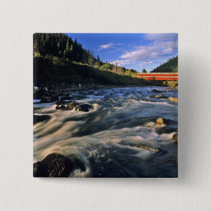 Badge Carré 5 Cm Office Covered Bridge le plus long de l'Oregon à