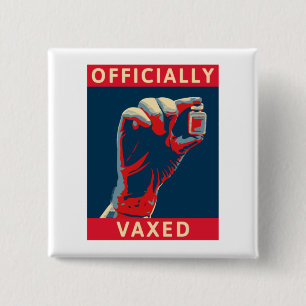 Badge Carré 5 Cm Officiellement Vaxed