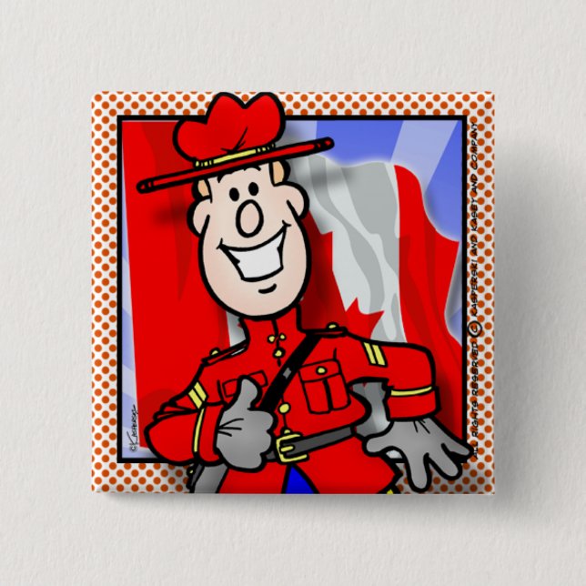 Badge Carré 5 Cm Oh Canada EH ! (Devant)