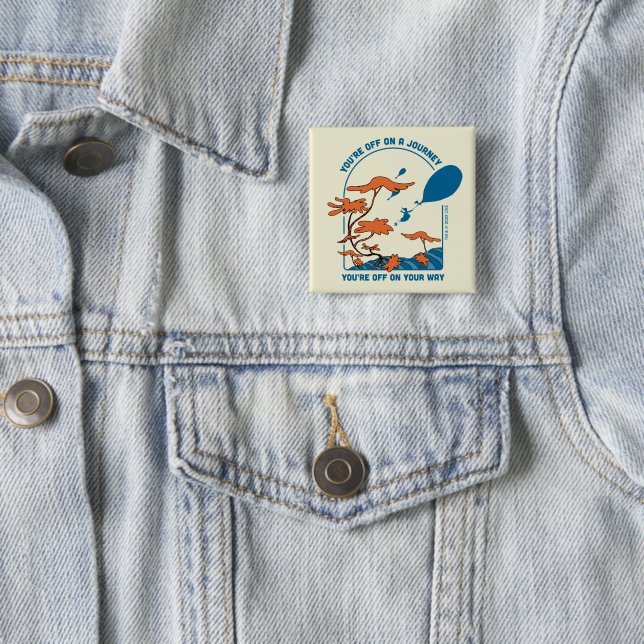 Badge Carré 5 Cm Oh, les Endroits où tu iras ! "En route pour un vo (En situation)
