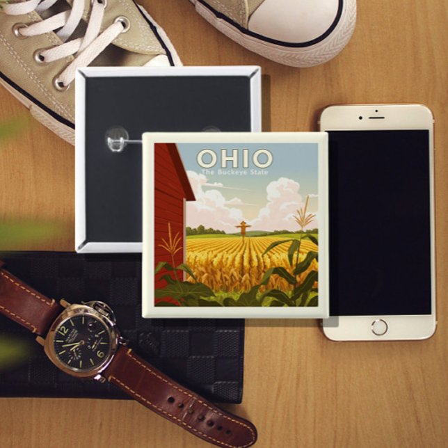 Badge Carré 5 Cm Ohio vintage (Créateur téléchargé)