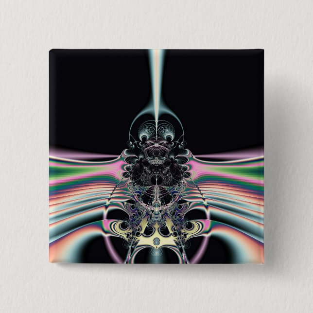 Badge Carré 5 Cm Oiseau funky (Devant)