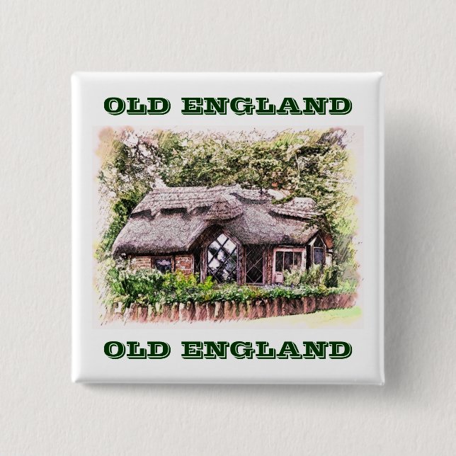 BADGE CARRÉ 5 CM OLD ENGLAND (Devant)