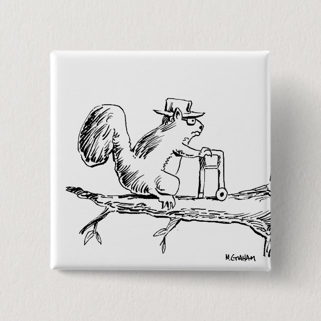 BADGE CARRÉ 5 CM OLDSQUIRREL, GETTING LE LONG (Devant)