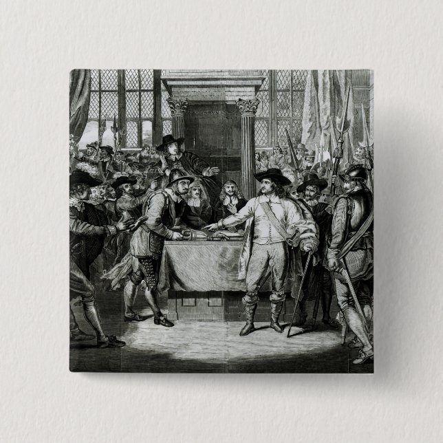 Badge Carré 5 Cm Oliver Cromwell (Devant)