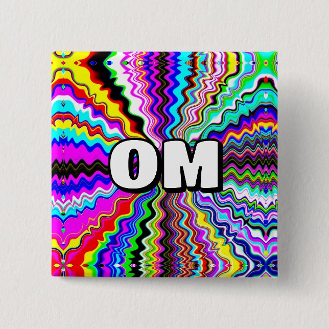 Badge Carré 5 Cm OM ( vous pouvez modifier le mot ) (Devant)
