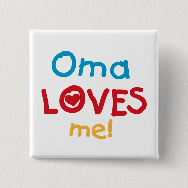 Badge Carré 5 Cm Oma aime mes t-shirts et cadeaux (Devant)