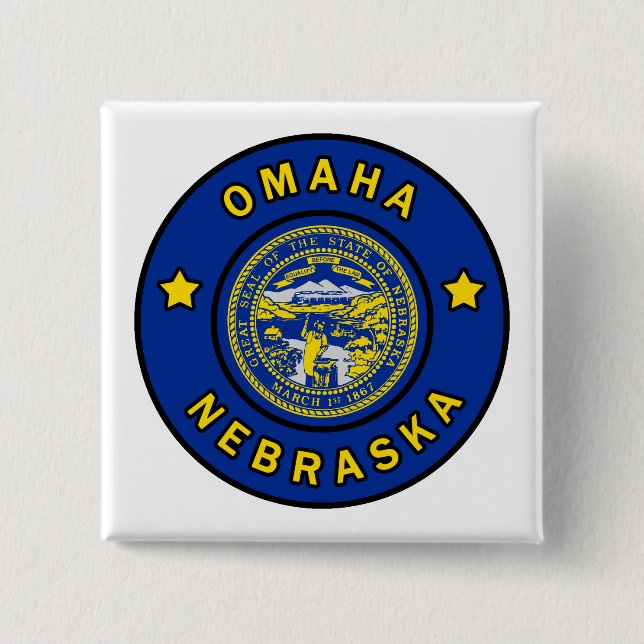Badge Carré 5 Cm Omaha Nebraska (Devant)