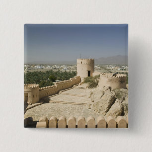 Badge Carré 5 Cm Oman, La Plaine Batinah, Nakhal. Fort de Nakhal, 