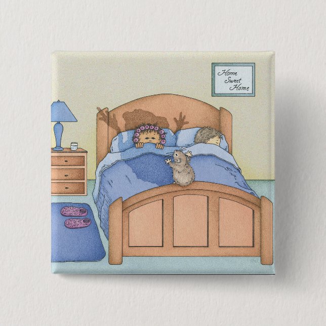 Badge Carré 5 Cm Ombre du hamster (Devant)