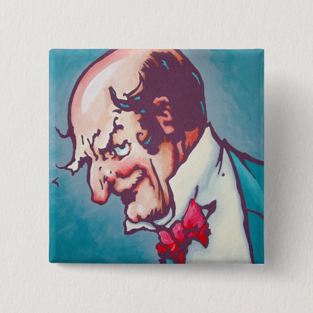Badge Carré 5 Cm Once Pinback- le magicien (Devant)