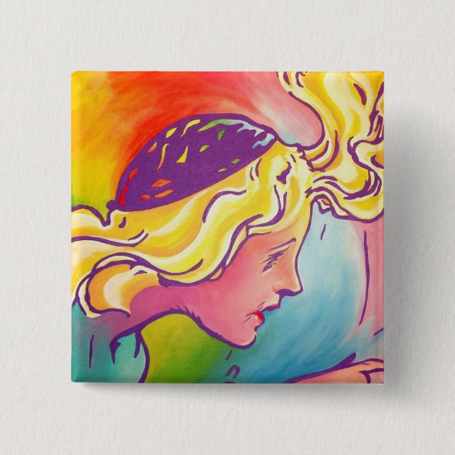 Badge Carré 5 Cm Once Pinback - polychrome (Devant)