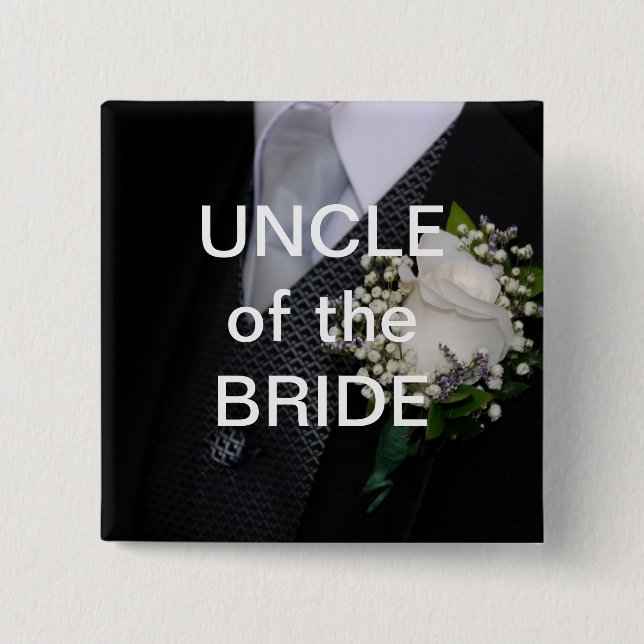 Badge Carré 5 Cm Oncle Of The Bride (Devant)