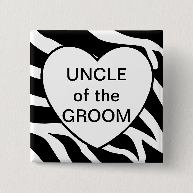 Badge Carré 5 Cm Oncle Of The Groom (Devant)