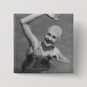 Badge Carré 5 Cm Ondulation de femme