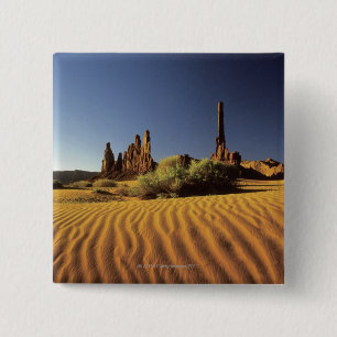 Badge Carré 5 Cm Ondulations dans le sable, tribal de vallée de