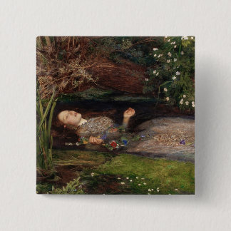 Badge Carré 5 Cm Ophélie par John Everett Millais