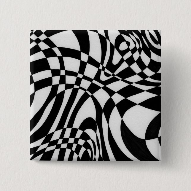 Badge Carré 5 Cm Optique #1 par Michael Moffa c1991 (Devant)