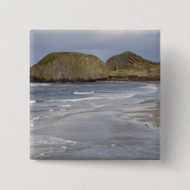 Badge Carré 5 Cm OR, côte de l'Oregon, Seal Rock State Park, (Devant)
