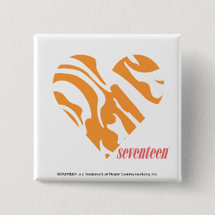 Badge Carré 5 Cm Orange 2 de zèbre