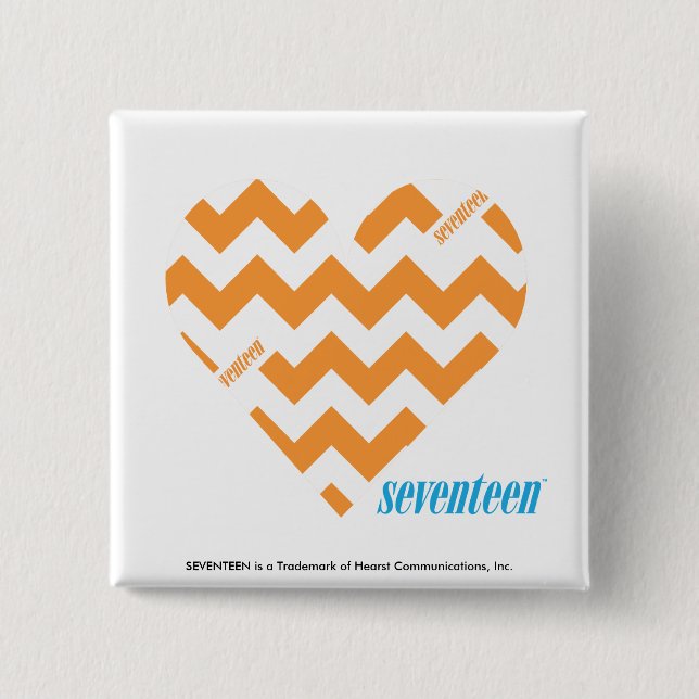 Badge Carré 5 Cm Orange 2 de zigzag (Devant)