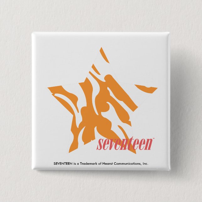 Badge Carré 5 Cm Orange 3 de zèbre (Devant)