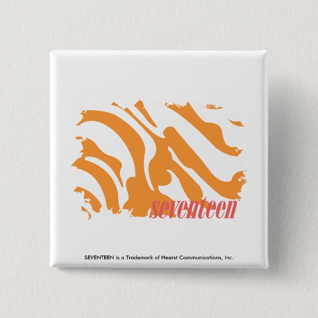 Badge Carré 5 Cm Orange 4 de zèbre (Devant)