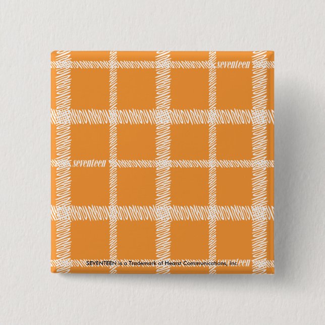 Badge Carré 5 Cm Orange de plaid (Devant)