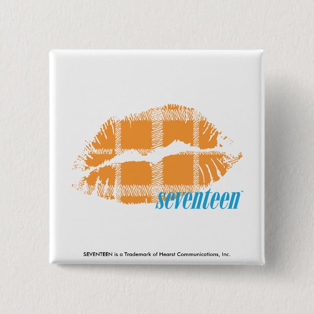 Badge Carré 5 Cm Orange de plaid (Devant)