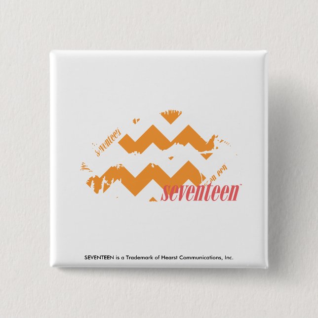 Badge Carré 5 Cm Orange de zigzag (Devant)