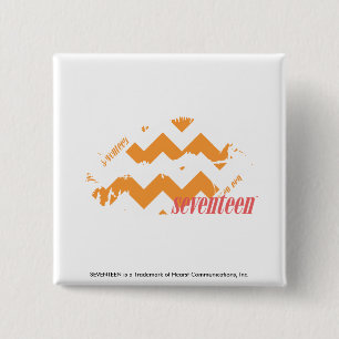 Badge Carré 5 Cm Orange de zigzag