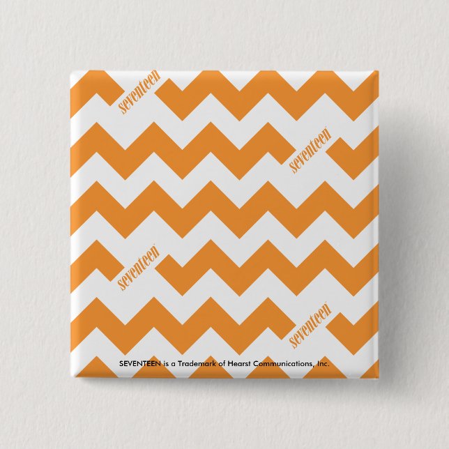 Badge Carré 5 Cm Orange de zigzag (Devant)