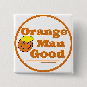 Badge Carré 5 Cm Orange Man GOOD   