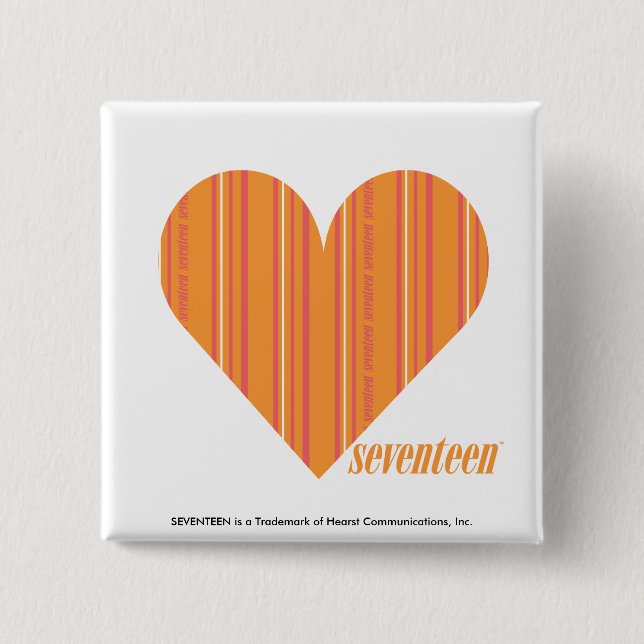 Badge Carré 5 Cm Orange mince 3 de rayures (Devant)