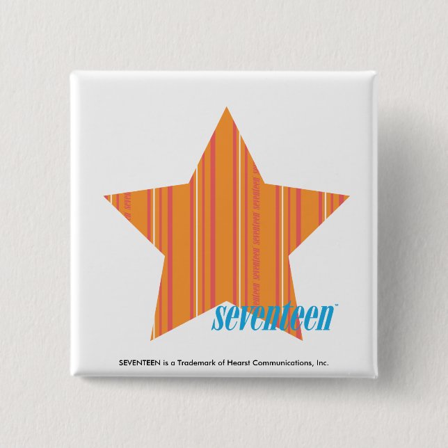 Badge Carré 5 Cm Orange mince 4 de rayures (Devant)