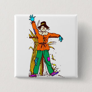 Badge Carré 5 Cm Orange Scarecrow