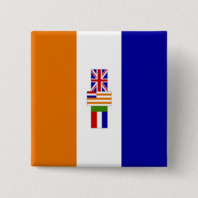 Badge Carré 5 Cm Oranje-blanje-blou (Devant)