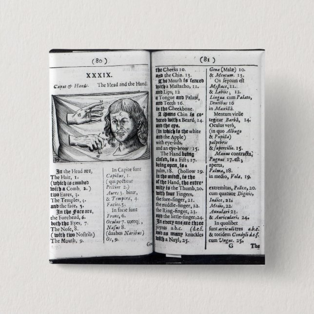 Badge Carré 5 Cm 'Orbis Sensualium Pictus (Devant)