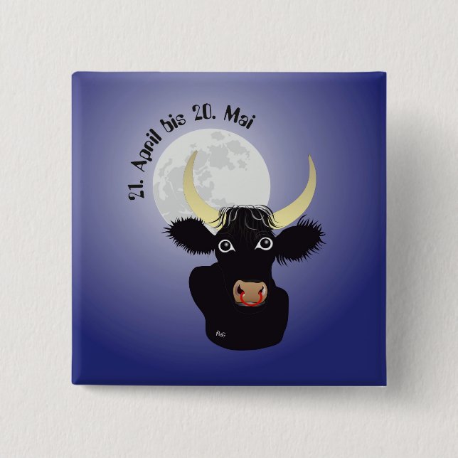 Badge Carré 5 Cm Orbite de Buttons (Devant)