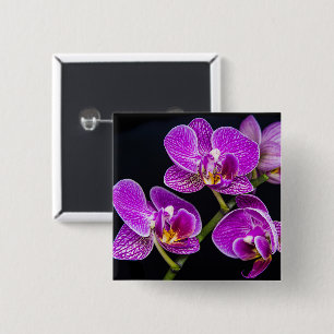 Badge Carré 5 Cm Orchidée violette