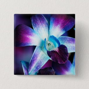 Badge Carré 5 Cm Orchidées customisées par orchidée pourpre de
