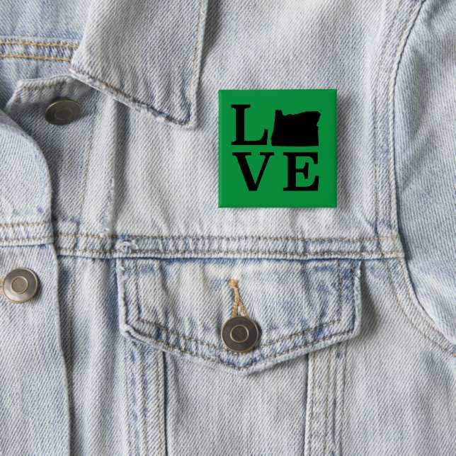 Badge Carré 5 Cm Oregon LOVE Black (En situation)