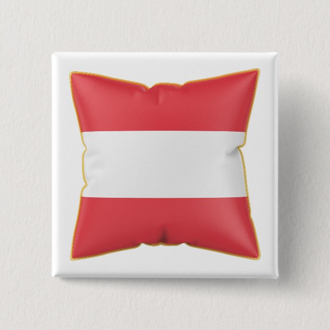 Badge Carré 5 Cm Oreiller avec le drapeau de l'Autriche (Devant)